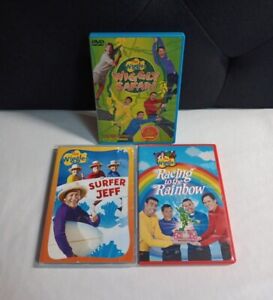 The Wiggles Lot Of 3 DVD’s - Surfer Jeff, Wiggly Safari, Racing To The Rainbow