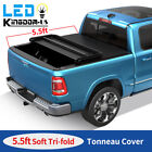 5.5ft Tonneau Cover Tri-FOLD For 2015-2023 Ford F-150 Pickup Truck Bed W/ Led (For: 2023 Ford F-150)