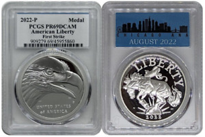 New Listing2022 P Silver American Liberty Medal PCGS PR69DCAM First Strike