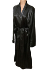 Womens Plus black satin robe long polyester silk long sleeve size 4X