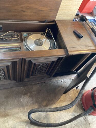 Vintage Mid Century Modern Record Player Console