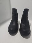 Sorel Women's Black Leather Wedge Ankle Boots Size 9.5 M