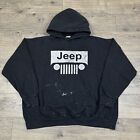 Vintage Y2K Jeep Sweatshirt Adult XL Black Hoodie Pullover Off Road