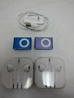 Lot of 2 Apple iPod Shuffle A1204 Blue purple 1GB 2nd Generation w headsets