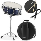 New ListingSnare Drum Set with Remo Head (Blue) - Student Beginner Kit with Stand, Padded G