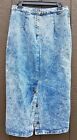 Vintage 80s Denim Pencil Skirt Acid Washed Blue Jean Size 9/10 Shades USA 30W32L
