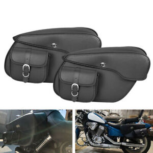 Motorcycle Side Saddle Bags Black For Harley Softail Deuce Anniversary EFI FXSTD (For: Indian Roadmaster)