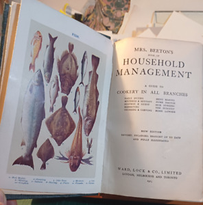 New Listing1915 HOUSEHOLD MANAGEMENT by MRS BEETON 32 COL PLTS 143 B/W PLTS COOKERY RECIPES