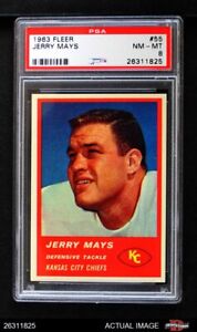 1963 Fleer #55 Jerry Mays Chiefs SMU PSA 8 - NM/MT