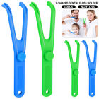 10Pcs Dental Floss Holder Y Shape Plastic Dental Floss Rack Reusable Floss ✑*