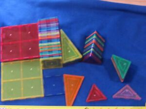 Set of 60  Picasso Magnet tiles Blocks Kids toys shapes building stem used