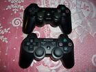 PLAYSTATION 3 PS3 DUALSHOCK SIXAXIS WIRELESS CONTROLLERS LOT 2 BLACK
