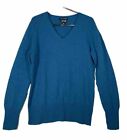 Apt 9 Womens 100% Cashmere V Neck Sweater Long Sleeve Size Large Turquoise