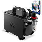 PointZero 1/5 HP Airbrush Compressor Air Pump, Gauge, Water Trap, Cover, Holder