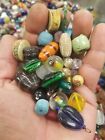 1 LB Vintage Mixed Loose Beads Lot - Artisan Murano Lampwork Glass Crystal Stone