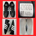 Adidas Grand Court Core Black Leather White Stripes Sneakers Shoes Womens 8.5