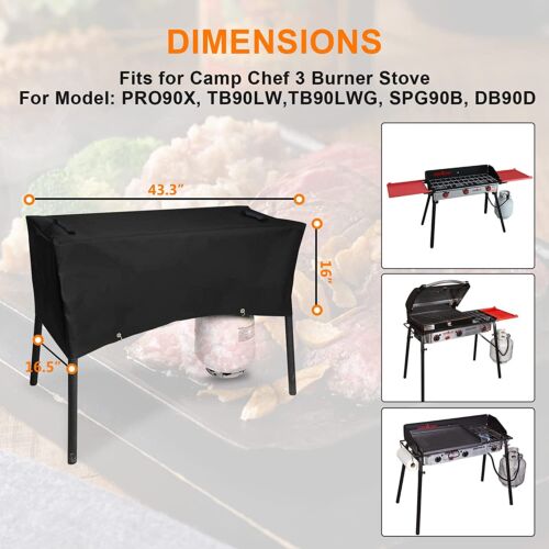 Heavy Duty 600D Griddle Cover for Camp Chef 3 Burner Stove GB90D TB90LW TB90LWG