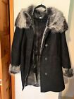 Overland Kaye Black Sheepskin Leather & Fur coat womens BLACK BRIESA XXL
