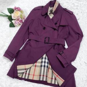 Current Xl Burberry Trench Coat Purple Nova Check Made In Uk Women's