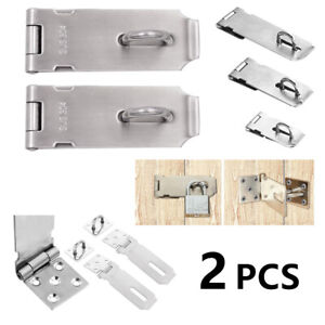 2Pcs 3/4/5 inch Stainless Steel Safety Padlock Clasp Hasp Lock Latch Door Lock