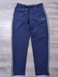 Puma Athletic Pants Adult Large Blue Gray Drawstring Gym Bottoms Mens