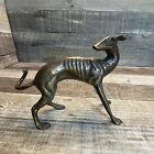 VTG Greyhound Whippet Dog Figurine Sculpture Brass 7”x5” Egyptian Pharaoh Dog