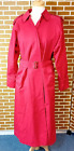 Vintage BURBERRYS LONDON Ladies Red Trench Coat UK Size 10 Extra Long 50