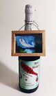 Ray Dicken Non-alcoholic Sparkling Wine with Painting & Frame Gift Idea Mountain