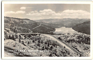 RPPC Donner Lake Summit Bridge Nevada County CA Vintage Photo 1944 Soda Springs