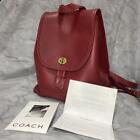 Old Coach Backpack Red 9791 Vintage Good Condition Card Included