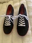 KEDS SIZE 6 Black Canvas Sneaker Lace Up NWOB