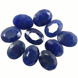 115 Ct Natural Blue African Sapphire Oval Cut Loose Gemstone Lot 10 Pieces