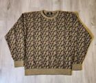 Vintage Sweater Mens Large Knit Geometric Pullover Dad Grandpa Sweater 1990s