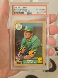 1987 Topps Baseball #620 Jose Canseco Signed Card PSA Slabbed Auto 86 AL ROY