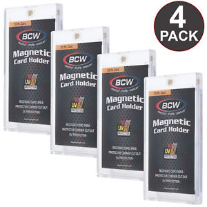 Pack of 4 BCW Magnetic Card Holders One Touch 55 Pt UV Protection Crystal Clear