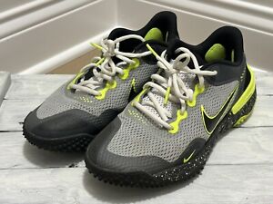 Nike Alpha Huarache Elite 3 Turf Gray Volt Shoes Sneaker CK0748-023 ~ Men’s 7