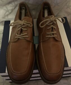 MENS SHOES 10.5 TAN OILED LEATHER LACE UP JOHNSTON & MURPHY Passport 20-2512