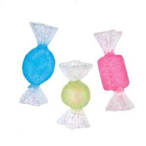 Candy Pieces Pink Green Blue Ornament 3.5