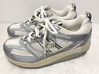 SKECHERS Shape Ups, Silver And Gray Walking Fitness Exercise Sneakers Shoes 9 39