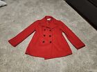 New York & Company Wool Blend Coat Red Size SMALL