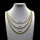 Real 10K Yellow Gold 3mm 4mm 5mm Miami Cuban Link Chain Necklace 16