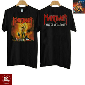 MANOWAR Rare T-Shirt King of Metal Tour T-Shirt 90s Metal Band Euro Size T-Shirt