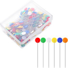 200 Pieces Flat Head Straight Pins, Flower Head Sewing Pins Quilting Pins for Se