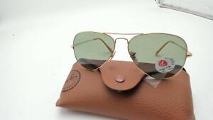 Ray-Ban RB3025 Classic Aviator Sunglasses, Gold Brown/G-15 Green, 55 mm