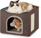 Bedsure Cat Beds for Indoor Cats - Large Cat Cave for Pet Cat House with Fluffy