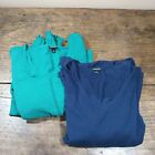 Two TORRID Womens Plus Size 2 Tops Shirts Blouses Blue & Green Baby Doll V Neck