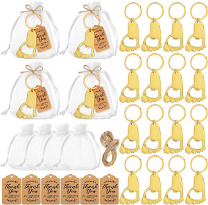 50 Pieces Footprint Keychain Bottle Opener Baby Shower Favors for Guest Souvenir
