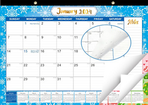 Desk Calendar 2024-2025 - Large 18-Month Desk/Wall Calendar, Jan 2024 - June 202