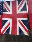 Union Flag (Union Jack)  100cm x 82cm Cotton Used with faded patches