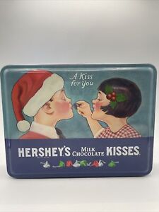 Hershey’s Kisses Rectangular Tin Christmas Themed Retro Design